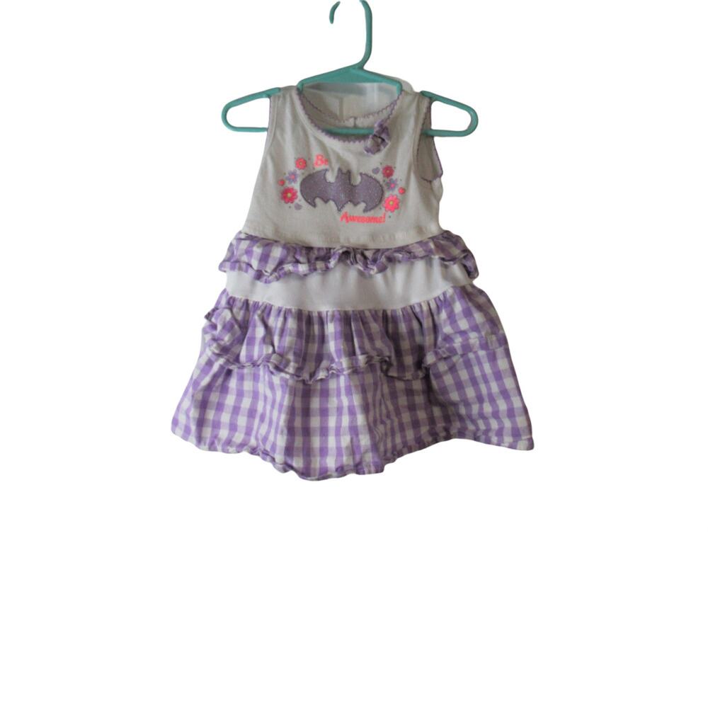 Batman white and purple Be Awesome Plaid Dress